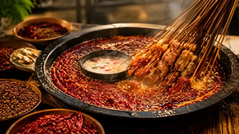 Chengdu street food and snack stalls