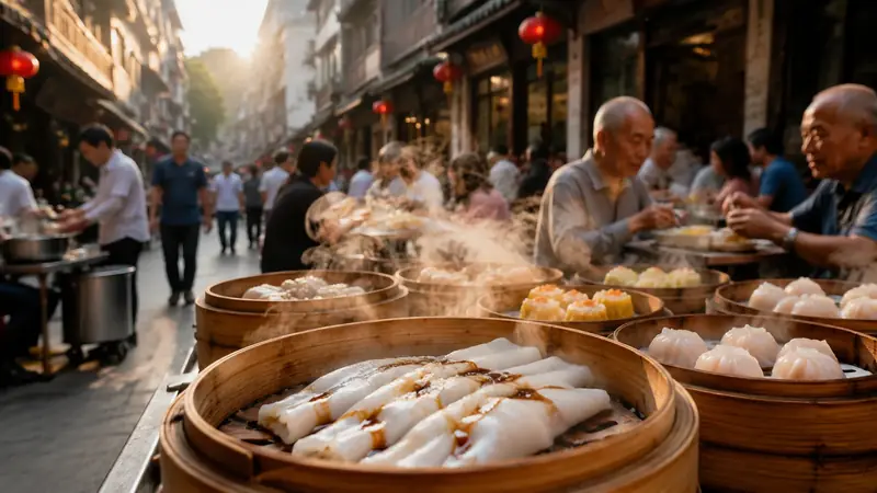 Guangzhou street food and snack stalls