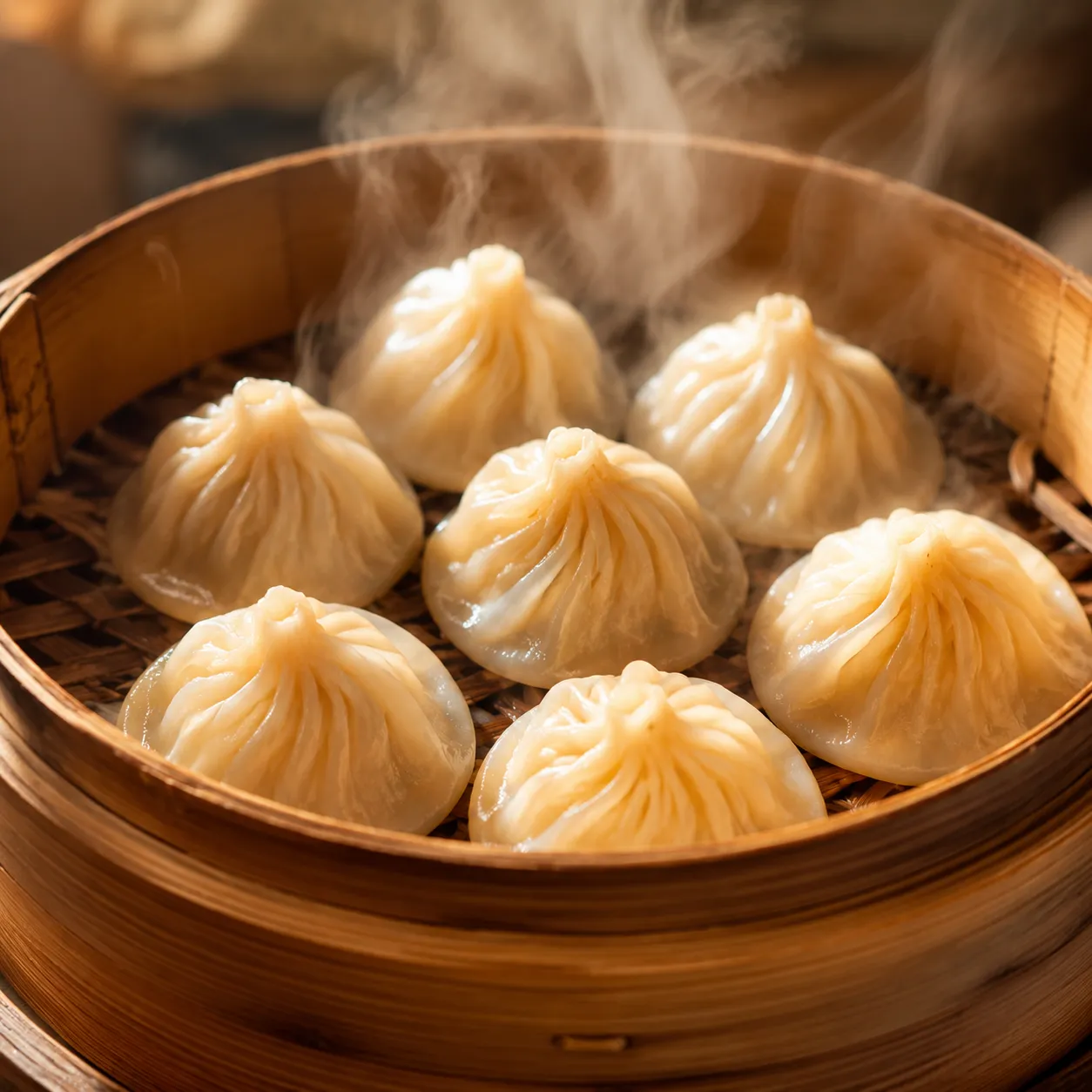 Xiaolongbao — Thin-skinned dumplings filled with hot savory broth and pork